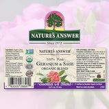 Nature's Answer - 100% Pure Geranium & Sage, Organic Essential Oil Blend, 0.5 OZ