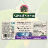 Nature's Answer - 100% Pure Organic Essential Oil Blend, Night Snooze, 0.5 OZ