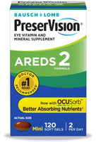 Bausch & Lomb - PreserVision, Eye Vitamin and Mineral Supplement, 120 Mini Soft Gels
