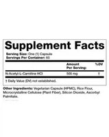 Olympian Labs, ACETYL L-CARNITINE 500 mg, 60 Capsules| Maple Herbs