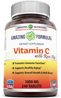 Amazing Formulas Vitamin C with Citrus Bioflavonoids & Rose Hips- 1000mg