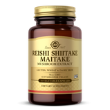 Solgar, REISHI SHIITAKE MAITAKE MUSHROOM EXTRACT VEGETABLE CAPS (50 Count) | Maple Herbs